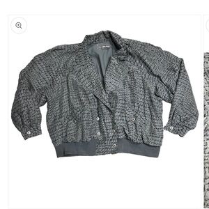 Gray snake print Bomber Jacket L
